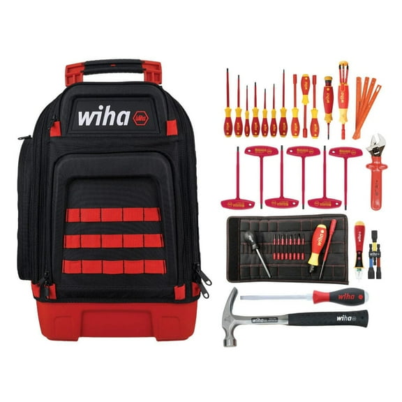 Wiha Insulated Electricians Tool Kit In Heavy Duty Backpack, 48 Piece