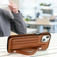 thumbnail image 4 of Allytech Slim Case for iPhone 15 with Portable Wristband & Card Slots, Premium PU Leather Kickstand Shockproof Drop Protection Anti-Scratch Case for Women Men - Brown, 4 of 7