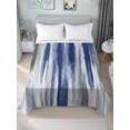 thumbnail image 4 of Queen Flat Sheet 90"x102", Abstract Navy Blue Soft Lightweight Bedding Flat Sheets Only, Vintage Grey Street Painting Art Brushed Microfiber Top Bed Sheet, Breathable StainResistant Bedsheets, 4 of 9