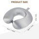 thumbnail image 2 of Almohada de Cuello de Seda para Viajes Funda de Seda Real Almohada Rellena de Espuma de Memoria 100% Almohada de Viaje Almohada de Avión Gris, 2 of 7
