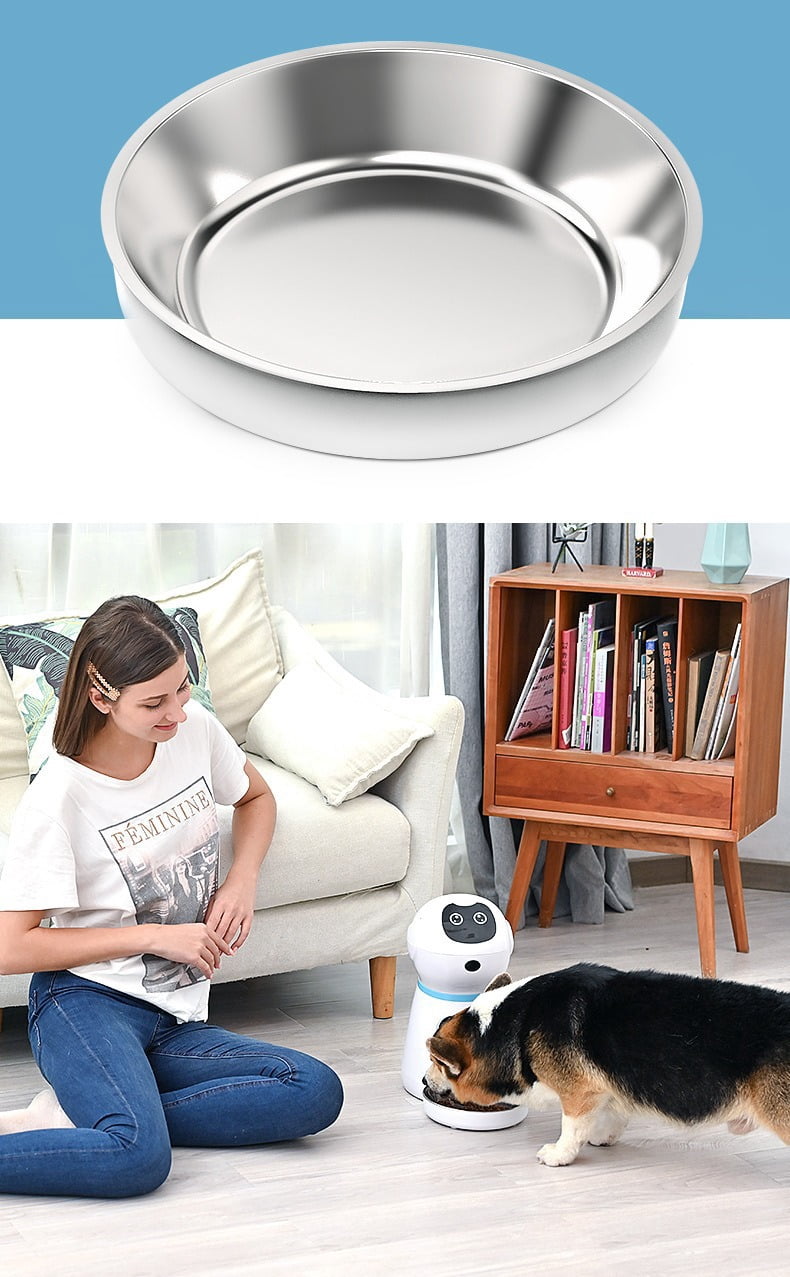 Smart Robot Automatic Pet Feeder for Cats & Dogs - 3.5L Dry Food Dispenser with Timed & Portion Control, Dual Power Supply, and Removable Stainless Steel Bowl