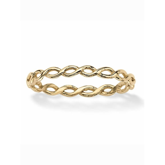 PalmBeach Jewelry Braided Twist Ring in 10k Yellow Gold