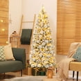 thumbnail image 4 of Gymax 6 FT Flocked Christmas Tree w/ Pine Needles 517 Branch Tips 170 LED Lights, 4 of 9