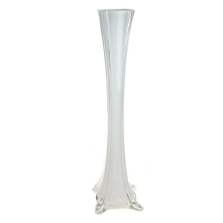 - Tall Eiffel Tower Glass Vase Centerpiece, 8-Inch, White