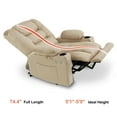 thumbnail image 5 of MCombo Electric Power Recliner Chair with Heat and Massage, USB Ports, Cup Holders, Reclining Chair for Living Room 670 (Beige), 5 of 9