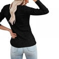 thumbnail image 2 of Baywell Women's Long Sleeve V-Neck Button Loose Casual Henley Tunic Tops T Shirt Black 3XL, 2 of 6