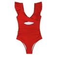 thumbnail image 4 of MSJUHEG Monokini,Shapewear Swimsuits for Women,Strapless Swimsuits for Women,One Piece Bathing Suit for Women,Monokini Swimsuits for Women,Hollow Monokini Swimwear,Push Up Swimsuits for Women Red 2XL, 4 of 4