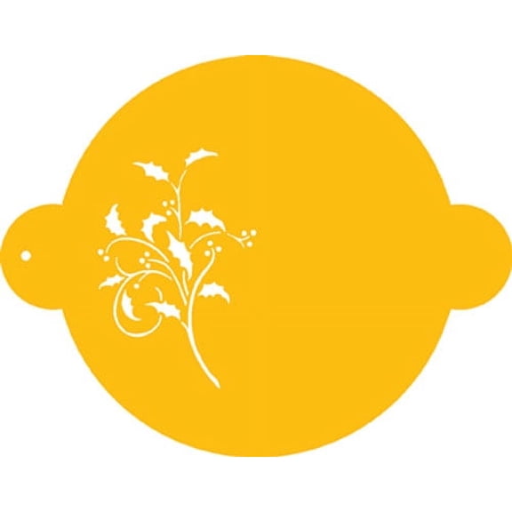 Designer Stencils C056 Holly Cake Stencil Top, Beige/semi-transparent