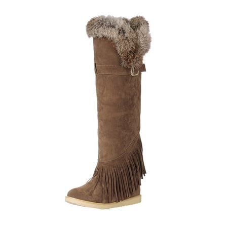 

Mackneog Winter Breathable T el Flats Retro Suede Thermal Colors Thigh Shoes Boots Women s Women s Boots Gift on Clearance