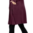 thumbnail image 4 of J. METHOD Women's Open Front Long Sleeve Cardigan Casual Basic Lightweight Soft Sweater with Slouchy Pockets NEWJ1440 Eggplant S, 4 of 5