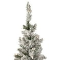 thumbnail image 4 of Northlight 4' Pre-Lit Flocked Pine Slim Artificial Christmas Tree, Clear Lights, 4 of 7