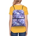 thumbnail image 4 of Pofeuu flower crystal Skull Print Drawstring Backpack Water Resistant String Bag Sports Sackpack Gym Sack with Side Pocket for Men Women, 4 of 6