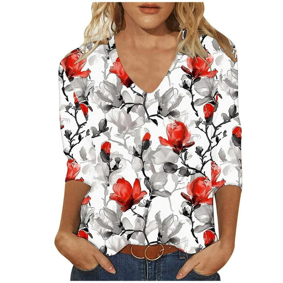 SHE IS My Items Women Shirts Long Sleeve Plus Size V Neck Tops for Women 2025 Long Sleeve Shirts for Women Plus Size Loose Tunic Tops for Women Loose Fit Dressy Black