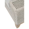 thumbnail image 4 of Woven Padded Rectangular Ottoman with Wooden Base, Gray, 4 of 5