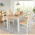 thumbnail image 5 of Cvortll Farmhouse Dining Table Set for 4, Wood Kitchen Table Chairs Set with Storage, Space-Saving Dinette Set for Breakfast Nook (Beige), 5 of 10