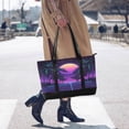 thumbnail image 4 of FORMRS Canvas Laptop Tote Bag for Women with 15.6" Computer Compartments Shoulder Handbag, Green Digital Art, 4 of 7