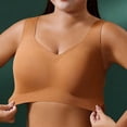 thumbnail image 6 of VONCOS Orange Womens Plus Size Wireless Bra Seamless Wirefree Comfort, Lounge & Sleep Bra for Everyday Wear with Light Support Yoga,Size L, 6 of 7