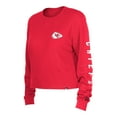 thumbnail image 2 of Women's New Era  Red Kansas City Chiefs Sport Night Thermal Long Sleeve Cropped-T-Shirt, 2 of 3