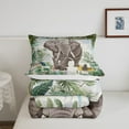 thumbnail image 6 of Erosebridal Wild Elephant Bedding Set Queen Tropical Jungle Comforter Set, Green Botanical Plants Duvet Insert Safari Wild Animal Quilt Sets, Wildlife Theme Bedding Comforters & Sets Green Gray White, 6 of 6