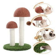 PAWZ Road 2 Mushrooms Cat Scratching Post 19 Sisal Claw Scratcher for Kittens and Small Cats, Brown