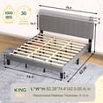 thumbnail image 6 of Pingliang Home King Size Bed Frame with Adjustable Upholstered Headboard&Wood Slats Support,Gray, 6 of 10