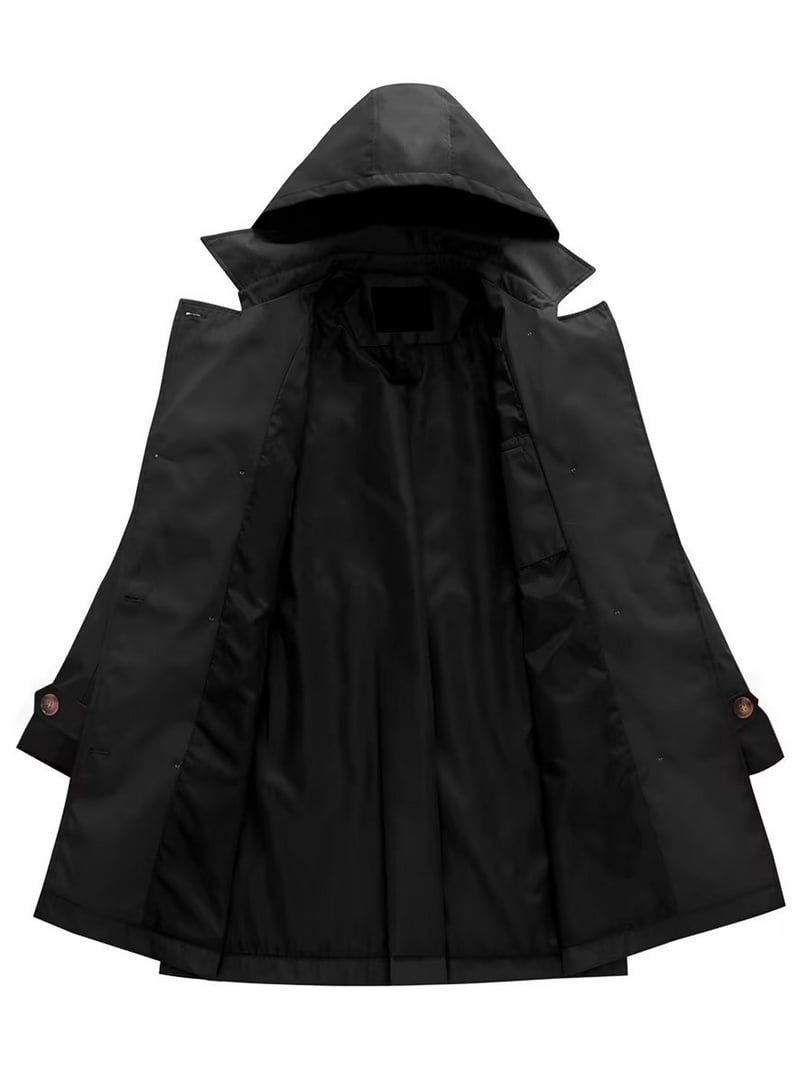 Chrisuno Long Trench Coat Women Spring Dress Jackets Coats Double-Breasted  with Belt Black M - Walmart.com