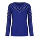thumbnail image 1 of Gibobby Playera Térmica Ligera Tops de otoño-invierno Hollow Drill Top de mezcla de algodón de manga larga Tops de talla grande para mujer（Azul， XXXXL), 1 of 5