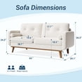 thumbnail image 2 of EastVita Loveseat Sofa Mid Century Modern Couch Comfy Love for Bedroom Office Small Space Beige, 2 of 7