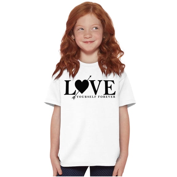 Love Yourself Self Care Inspirational Girls Kids T Shirt Tees Teen Brisco Brands L