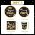 thumbnail image 3 of Clearance Sale under $10 Class Of 2026 Black & Gold Graduation Tableware Set Disposable Paper Plates Cups Napkins Kit For Graduation Celebrations, 3 of 7
