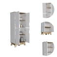 thumbnail image 5 of Multistorage cabinet 59" H, four doors, four internal shelves, Light oak / White, 5 of 6