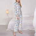 thumbnail image 3 of Pofeuu Orchids Flowers Print Womens Pajamas Set Long Sleeve Sleepwear Button Down Nightwear Soft Pj Lounge Sets Button Down Pajamas Women-XX-Large, 3 of 7