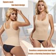 thumbnail image 5 of ANYFIT WEAR Women's Square Neck Tummy Control Shapewear Ribbed Tank Tops Compression Camisole Slimming Body Shaper, 5 of 7