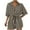 Khaki, variant on Women's Fashion Overalls Womens Summer Casual Striped Rompers Button V Neck Short Sleeve Short Jumpsuit with Belted Casual Jumpsuits for Women Summer Black M