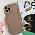 thumbnail image 4 of for iPhone 15 Pro Max Case Curly Wave Frame Cute Aesthetic Wavy Pattern Case for Women Girls, Slim TPU Shockproof Protective Bumper Case for iPhone 15 Pro Max 6.7 Inch, Khaki, 4 of 14