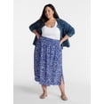 thumbnail image 2 of Terra & Sky Women’s Plus A Line Midi Skirt, Sizes 0X-5X, 2 of 5