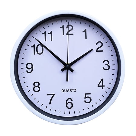 DESIGNICE 2026 New Wall Clock, Silent Sweep Movement Small Wall Clock, Eco-Friendly Wide Metal Frame Bathroom Clock, 8, White for Bathrooms, Kitchens, Bedrooms, Living Rooms, Quiet Spaces.