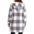 thumbnail image 6 of Xaqiouau Womens Plaid Sherpa Jacket Fleece Hooded Coat Zip Up Long Sleeve Buffalo Check Teddy Jacket Warm Winter Outerwear with Pockets, 6 of 6