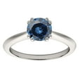 thumbnail image 2 of Mauli Jewels Engagement Rings for Women 0.50 Carat Blue Diamond Engagement Ring Crafted 4 prong 10K Solid White Gold, 2 of 8