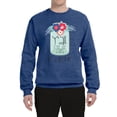 thumbnail image 2 of Wild Bobby, Y'all Is Not Word It's A Word Southern Artsy Jar with Flowers Pop Culture Unisex Crewneck Graphic Sweatshirt, Vintage Heather Blue, 2XL, 2 of 3
