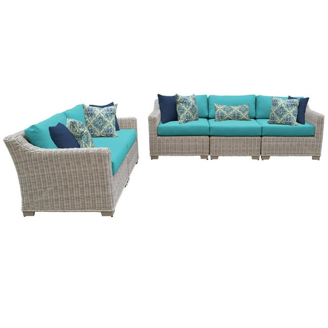 Ensemble de Meubles de Patio en Osier d'Extérieur 5 Pcs en Aruba