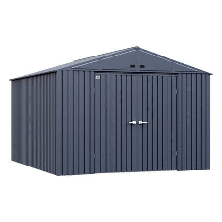 Arrow Elite 10 x 12 x 8 ft Anthracite Steel Storage Shed