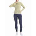 thumbnail image 2 of Womens Full Zip Running Track Jacket Workout Slim Fit Yoga with Thumb Holes Leaf Green S, 2 of 8