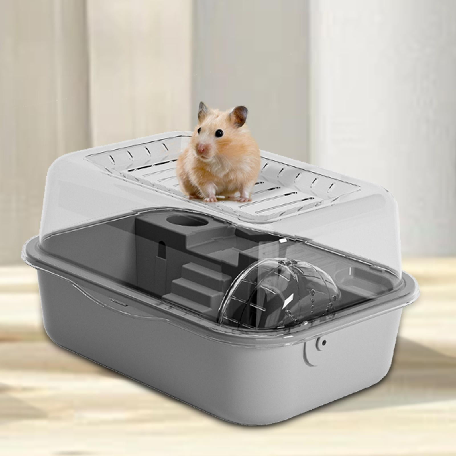 EHJRE Hamster Cage, Hamster Habitat, Luxury Ventilation, Breathable, Exercise, Play House, Small Animal Cage, Gerbils, Short-headed Gliders, Rats grey