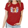 thumbnail image 1 of Mujeres Manga Corta de Verano Tops Día de San Valentín Impreso Cuello Redondo, Camisa de Moda Casual Blusa, 1 of 6
