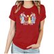 thumbnail image 1 of Mujeres Manga Corta de Verano Tops Día de San Valentín Impreso Cuello Redondo, Camisa de Moda Casual Blusa, 1 of 6