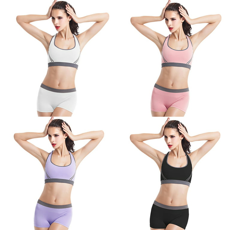 Summer 2 Pcs Women Sports Bra and Tight Shorts Set Gym Athletic Legging Workout  Outfits 