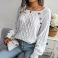 thumbnail image 5 of Women Autumn Winter Knit Sweater Casual Square Neck Twist Knit Pullover Sweater, 5 of 5