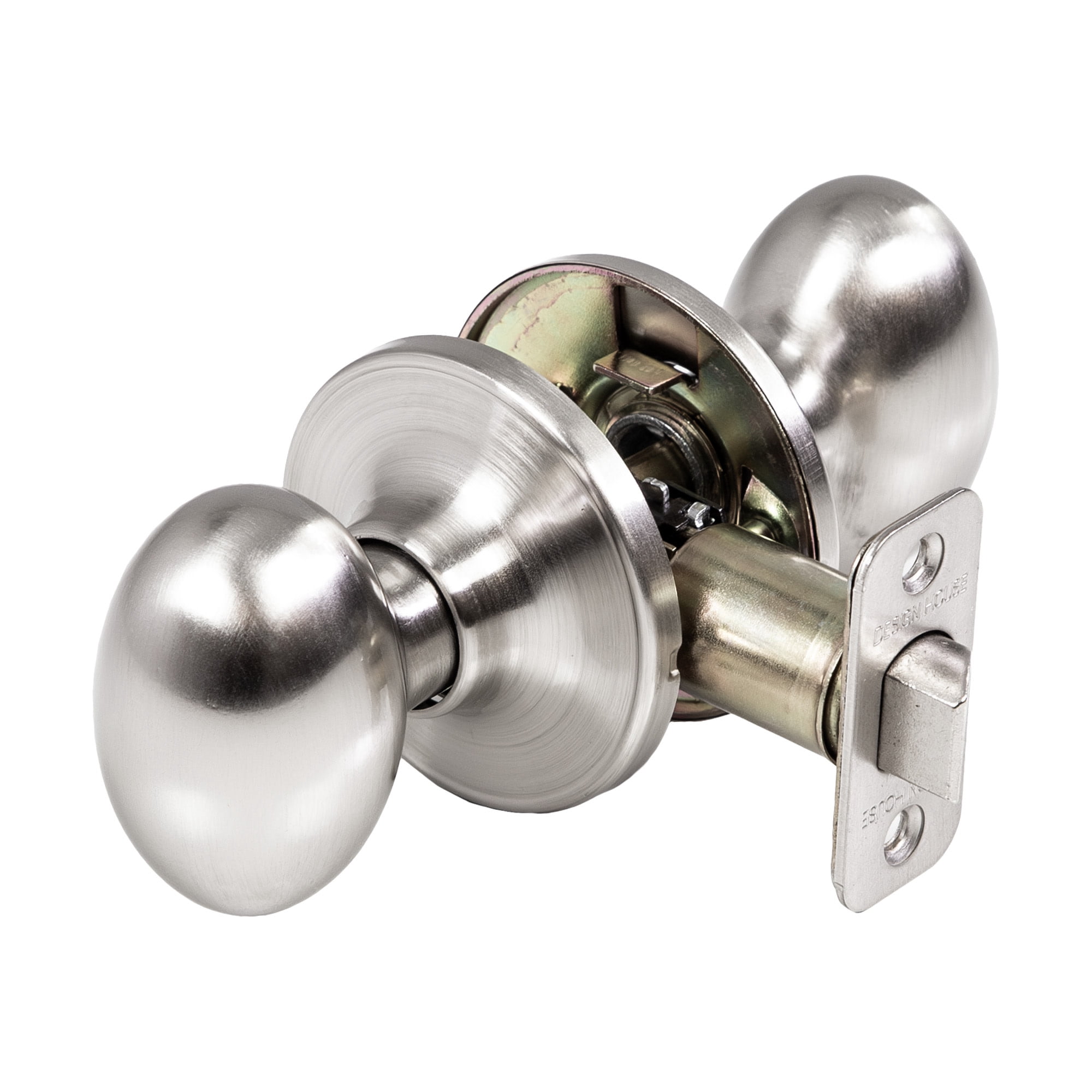 Satin Nickel Egg Passage Door Knob, Hall and Closet, Left and Right Hand, ANSI Grade 3, UL Listed
