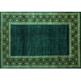 thumbnail image 1 of Ahgly Company Machine Washable Indoor Rectangle Abstract Turquoise Blue Modern Area Rugs, 2' x 5', 1 of 4
